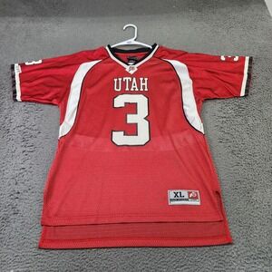 Utah Utes Jersey Boys XL Red Mesh NCAA Football Genuine Stuff Number 3